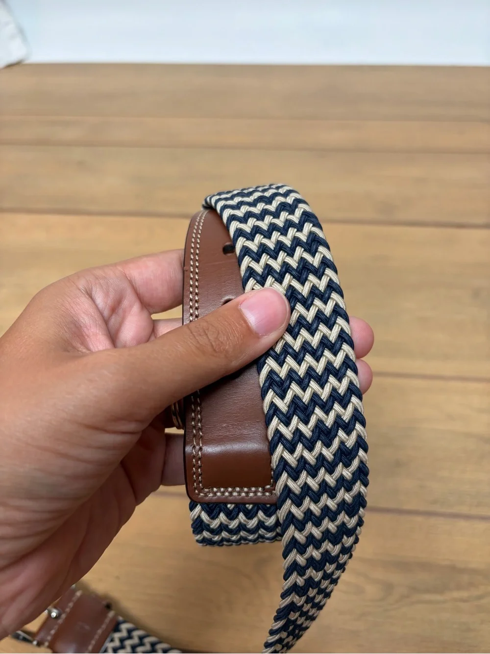Martin Dingman Newport Woven Italian Stretch Belt size 34